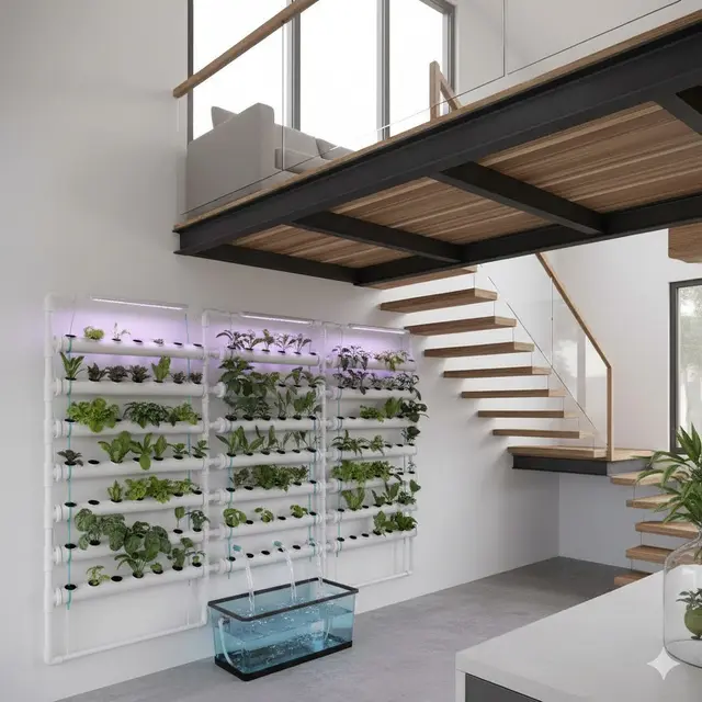 Sistem Hidroponik Vertikal Dapur (Gemini AI)