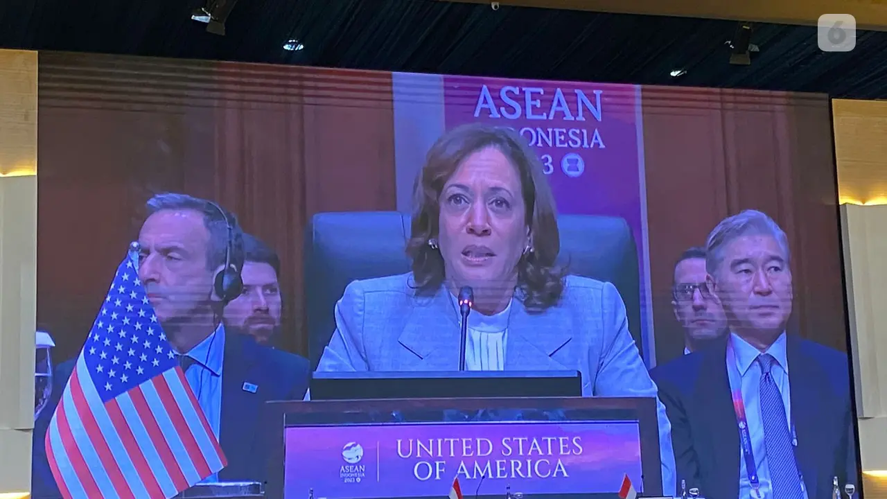 Wakil Presiden Amerika Serikat Kamala Harris menekankan bahwa krisis Myanmar adalah isu kemanusiaan yang harus diselesaikan (Liputan6.com/Teddy Tri Setio Berty).