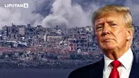 Banner Infografis Donald Trump Klaim AS Akan Ambil Alih Gaza. (Foto: AFP)