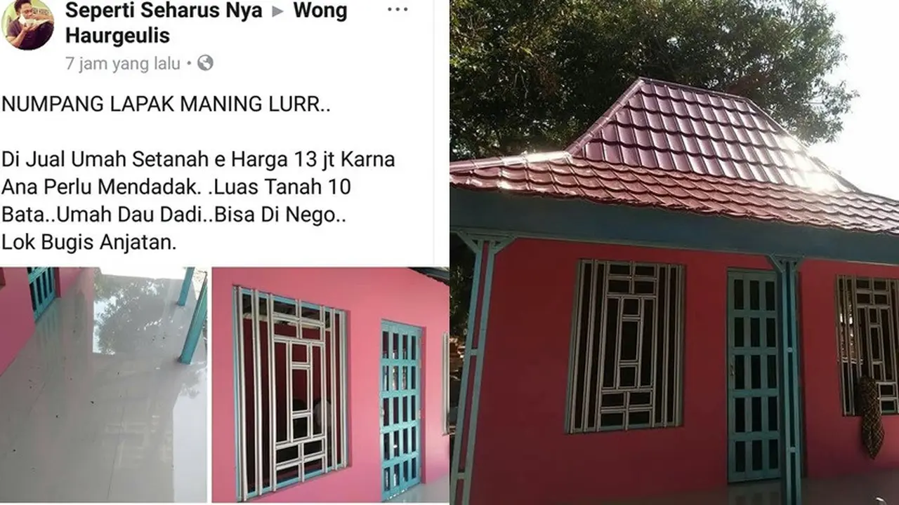rumah dibanderol sangat murah, ternyata... (foto: Facebook/Seperti Seharus Nya)