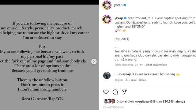 Reza Arap Minta Hater Pergi dari Hidupnya