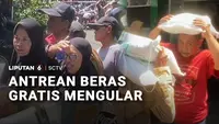 Di mana ada bahan pokok gratis, di situ ada serbuan warga. Ratusan warga rela mengantre panjang, demi mendapatkan beras gratis dari pemerintah.