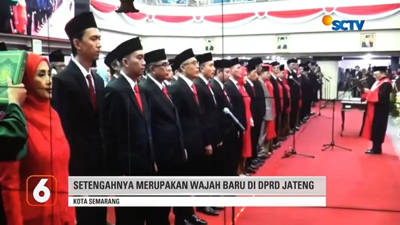 Pelantikan anggota DPRD Jawa Tengah periode 2024-2029. (YouTube Liputan6)