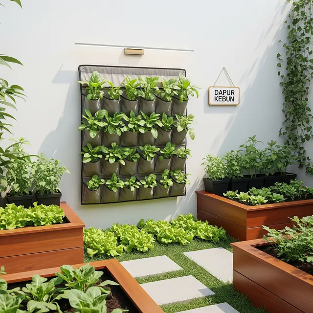 9 Model Kebun Sayur di Rumah Pakai Barang Bekas tapi Kelihatan Mahal