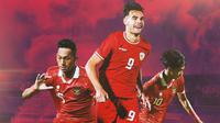 Timnas Indonesia - Aulia Rahman, Jens Raven, Muhammad Ragil (Bola.com/Adreanus Titus)