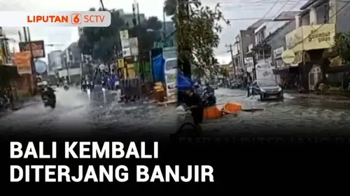 VIDEO: Sempat Surut, Banjir kembali Rendam Permukiman dan Jalan di Kota Denpasar Bali