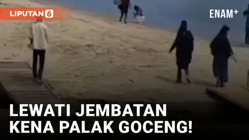VIDEO: Wisatawan Pantai Carita Pandeglang Dipaksa Bayar Pungli Rp5.000 Seusai Lewati Jembatan Bambu