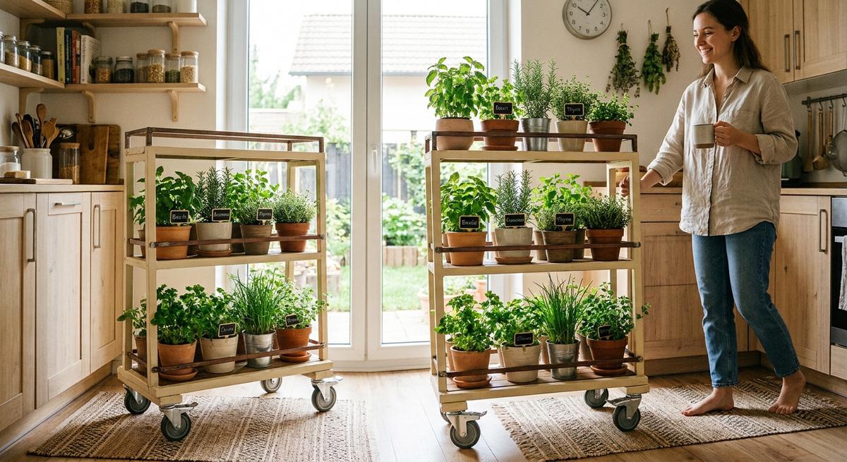 Rak Tanaman Bumbu Dapur untuk Rumah Kecil (AI Generated)