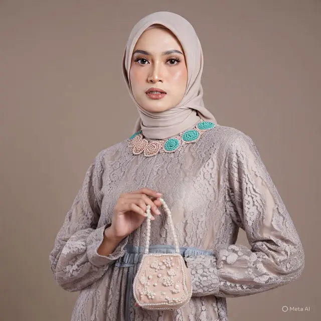 Model Payet Minimalis di Tepi Lengan Blouse Polos