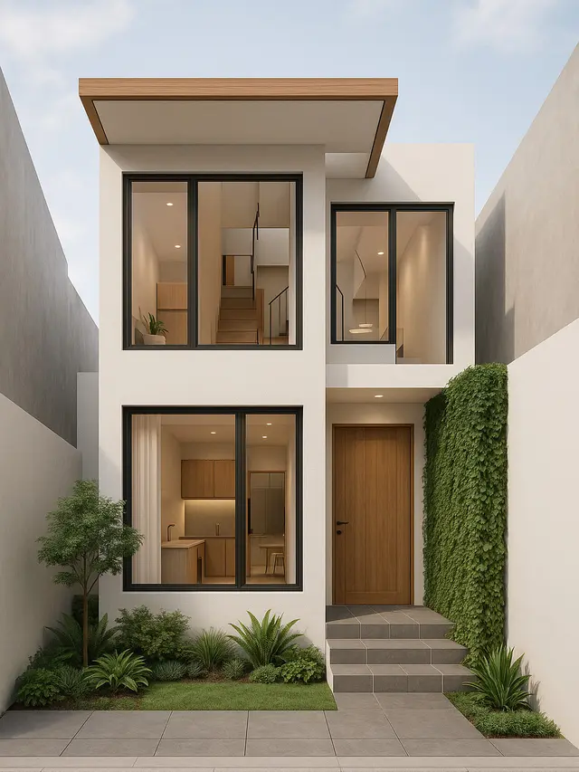 Desain Rumah Sederhana Tapi Mewah di Lahan Sempit dengan Taman Kecil