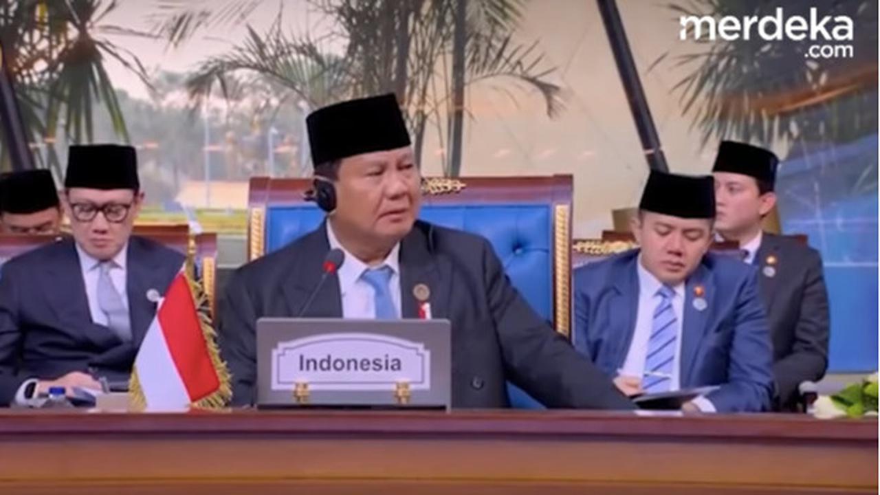 Lirikan Prabowo Kursinya Kena Senggol Presiden Turki Erdogan saat 'Walk Out' di KTT D8