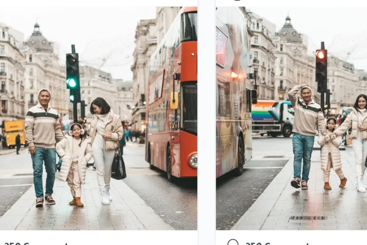 Gading Marten dan Gisella Anastasia temani Gempi liburan ke London (Foto: Instagram @gadiiing)