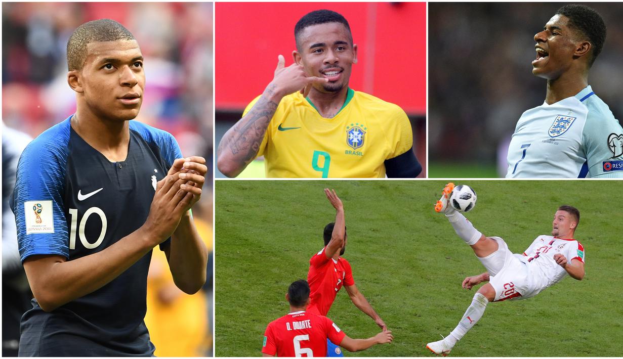 Berikut ini 7 pemain muda yang meriahkan pentas akbar Piala Dunia 2018 di Rusia. Tiga diantaranya adalah Kylian Mbappe, Gabriel Jesus dan Marcus Rashford. (Foto-foto Kolase AP dan AFP)