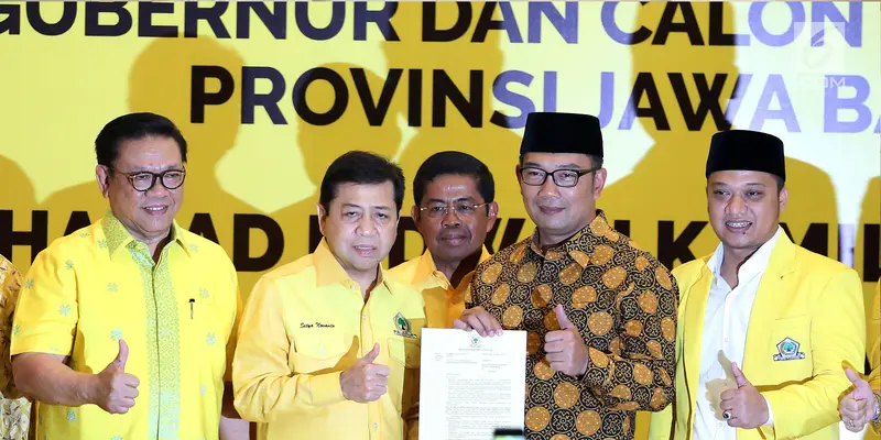 Golkar Resmi Usung Ridwan Kamil dan Daniel Mutaqien