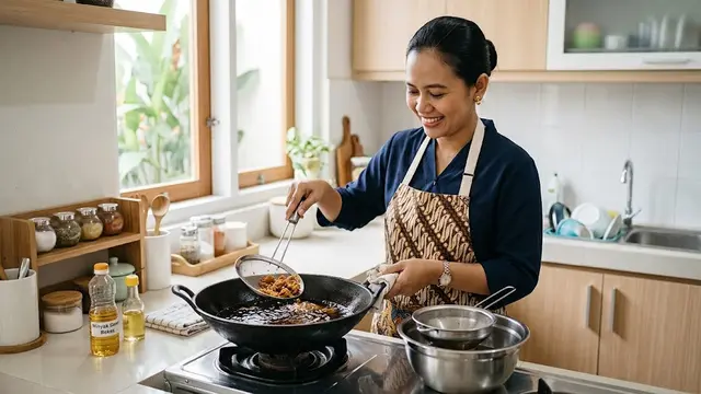 Diamkan dan Saring Minyak