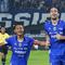 Pemain Persib Bandung, Andrew Jung, melakukan selebrasi setelah mencetak gol ke gawang Persik Kediri pada laga pekan ke-25 BRI Super League 2025/2026 di Stadion Gelora Bandung Lautan Api, Soreang, Senin (09/03/2026) malam WIB. (Bola.com/Erwin Snaz)