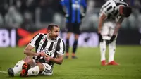 Giorgio Chiellini mengalami cedera paha ketika membela Juventus menghadapi SPAL pada pentas Serie A. (AFP/Marco Bertorello)