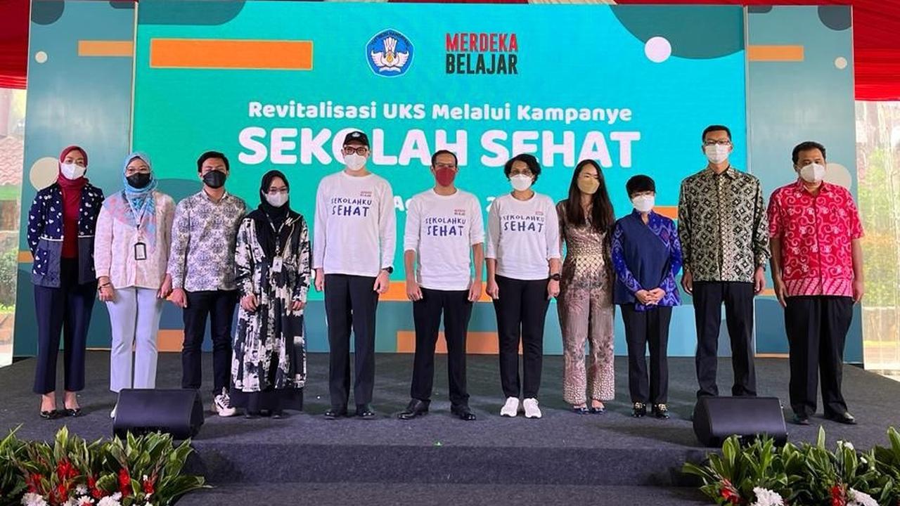 Program Revitalisasi Usaha Kesehatan Sekolah (UKS) melalui Sekolah Sehat Kemendikbudristek bersama Danone Indonesia. (Istimewa)