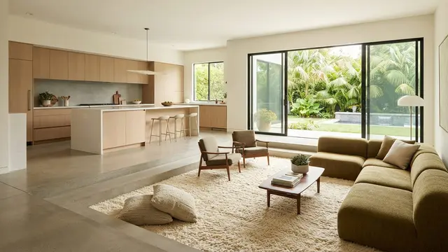 Ide Desain Dapur dan Ruang Tamu Menyatu untuk Rumah Modern
