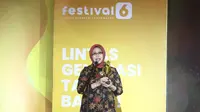 Ketua TP PKK Kota Pasuruan, Fatma Saifullah Yusuf dalam Anugerah Inspiratif Liputan6.com yang berlangsung di The Dome, Senayan Park, Sabtu (8/7/2023). (Liputan6.com/Angga Yuniar)