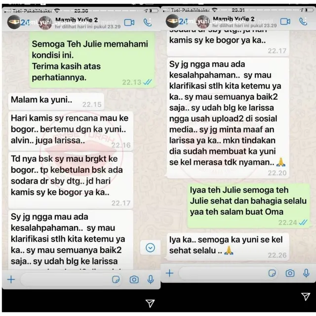 Sebelum Klarifikasi, Pihak Keluarga Larissa Chou Akan Bertemu dengan Keluarga Alvin Faiz