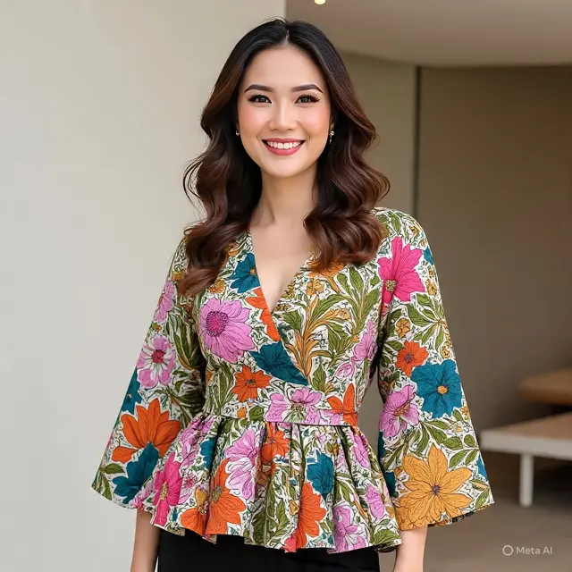 Model Baju Batik Lengan Lebar Anti Gerah