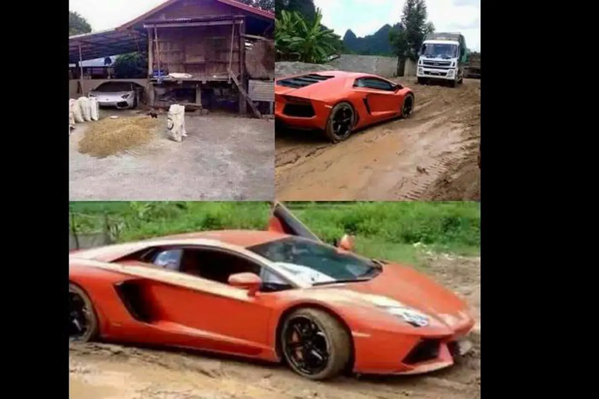Nekat, Lamborghini Aventador Dipakai Lewat Jalan Berlumpur