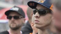 Pedro Acosta dari Spanyol dan Red Bull KTM Factory Racing terlihat dan bersiap untuk memulai balapan MotoGP selama MotoGP AS - Balapan pada 30 Maret 2025 di Austin, Texas. (Mirco Lazzari gp/Getty Images via AFP)