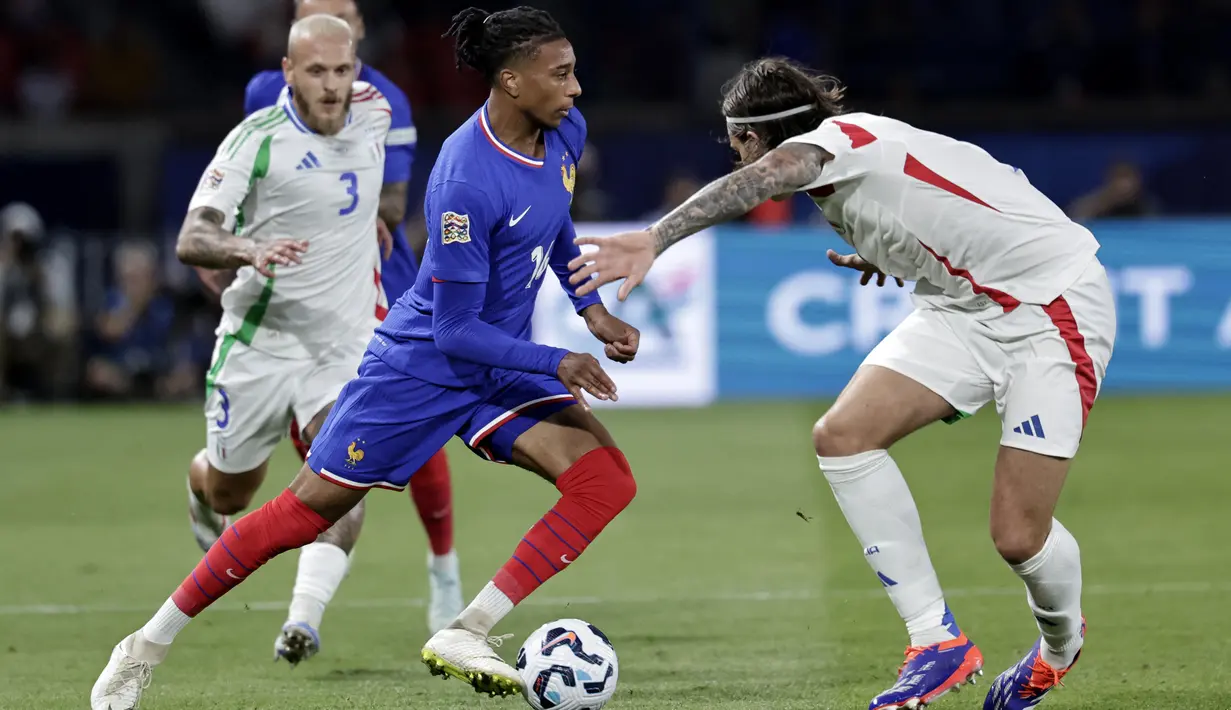 Sementara itu, Les Bleus akan berusaha bangkit dan meraih kemenangan saat menjamu Belgia di Parc Olympique Lyonnais. (STEPHANE DE SAKUTIN / AFP)