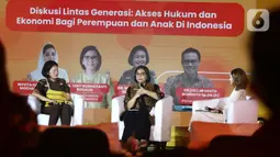 Diskusi tersebut bertemakan lintas generasi: Akses hukum dan ekonomi bagi perempuan dan anak di Indonesia. (Liputan6.com/Angga Yuniar)