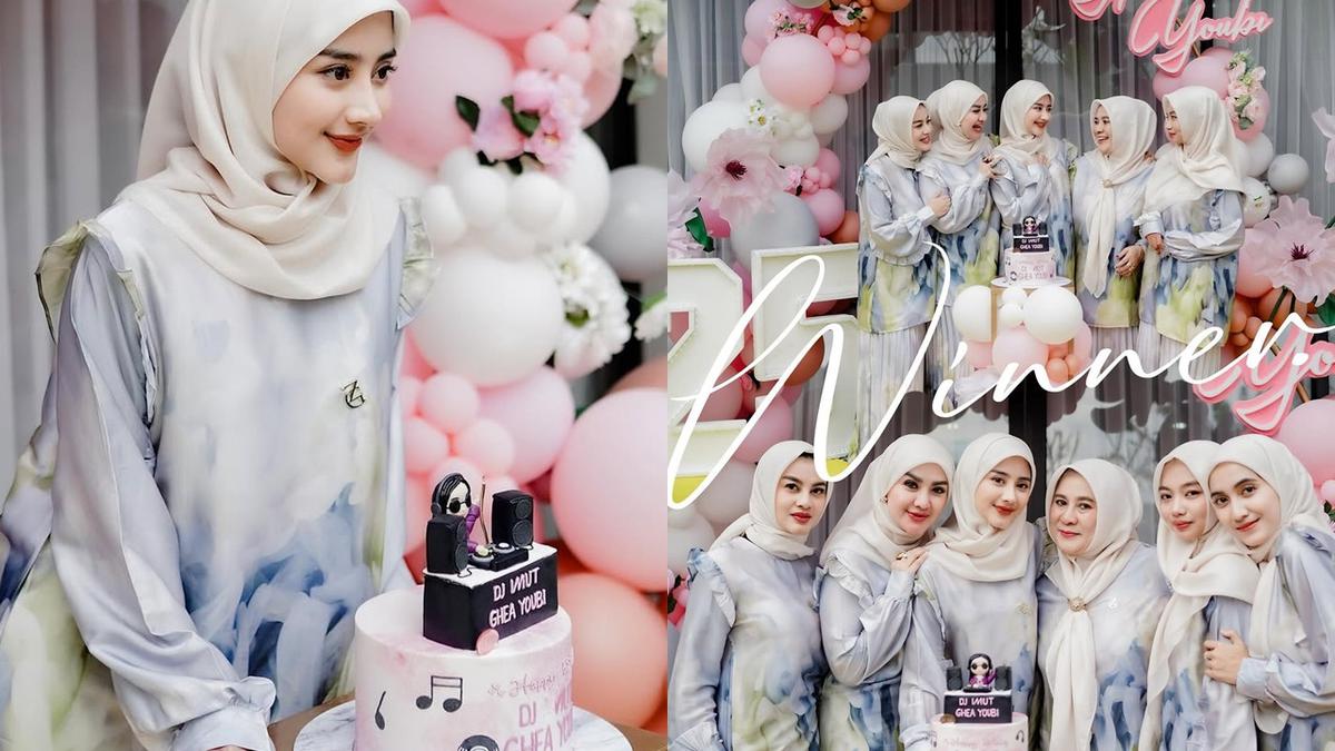 7 Potret Ulang Tahun Ghea Youbi, Kompak Berhijab dan Pakai Baju Kembar