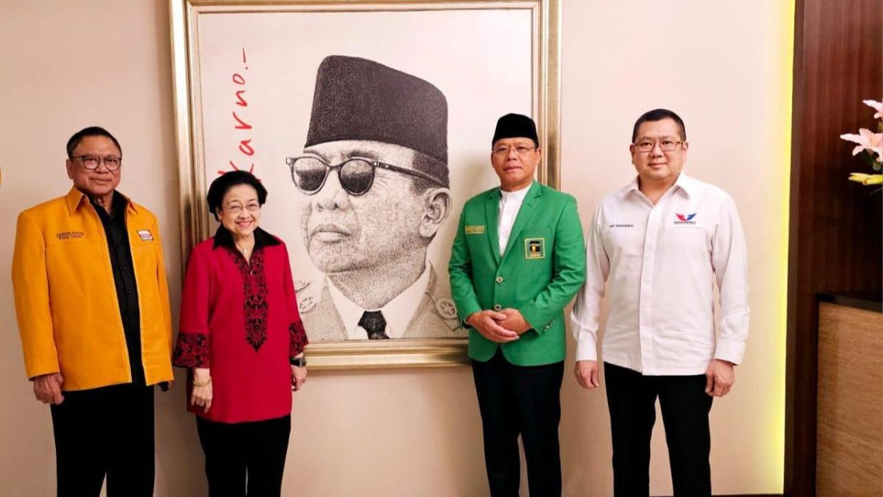 Empat ketua umum partai pendukung Ganjar Pranowo memperlihatkan kekompakannya ke publik.