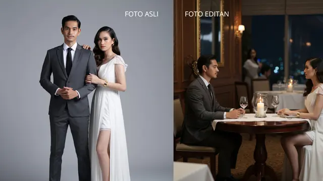 Edit Foto Gemini AI bareng pacar (Foto: Reve Art AI dan Gemini AI)