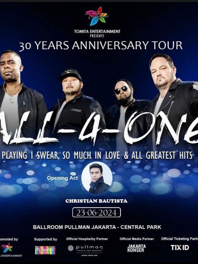 Poster konser All-4-One 30 Years Anniversary Tour. (Tomita Enterntainment)