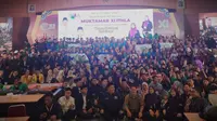 Muktamar Persatuan Mahasiswa Bahasa Arab se Indonesia atau ITHLA XI di Asrama Haji Pondok Gede, Jakarta, Senin 27 November 2023.