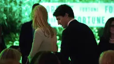 Putri Presiden AS Donald Trump, Ivanka Trump bersama PM Kanada Justin Trudeau saat menghadiri Fortune Most Powerful Women Summit 2017 di Smithsonian American Art Museum di Washington, AS (10/10). (AP Photo / Sait Serkan Gurbuz)