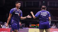 Ganda campuran Indonesia Praveen Jordan / Melati Daeva Oktavianti lolos ke perempat final Thailand Open 2021 di Impact Arena, Bangkok. (foto: [12:03, 1/14/2021] Achmad Yani: BWF-limited acces)