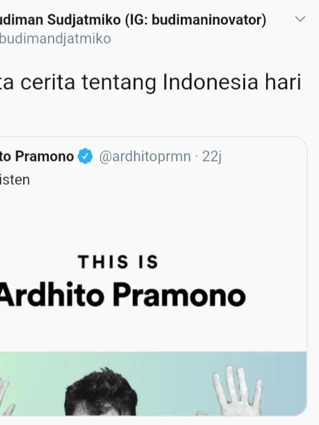 tak ada yang menyangka jika wajah Budiman Sudjatmiko benar-benar terpampang di akun Twitter milik Ardhito Pramono. (Twitter)