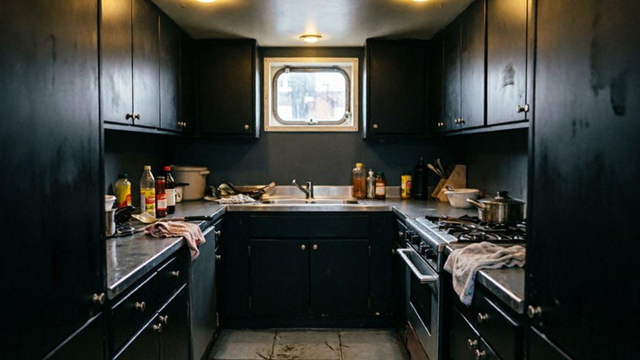Kesalahan Memilih Warna Kabinet Dapur yang Membuat Ruangan Terasa Sempit (AI Generated)