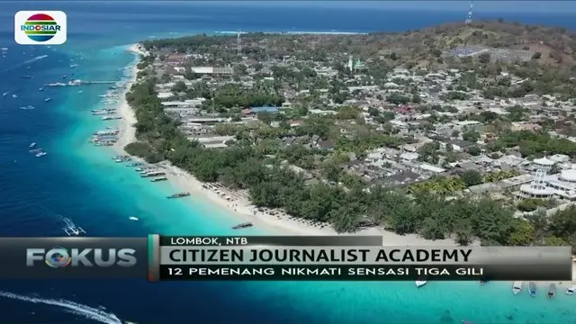 12 finalis Citizen Journalist Academy berkesempatan liburan ke 3 Gili, Lombok, sambil belajar menulis feature tentang lingkungan.