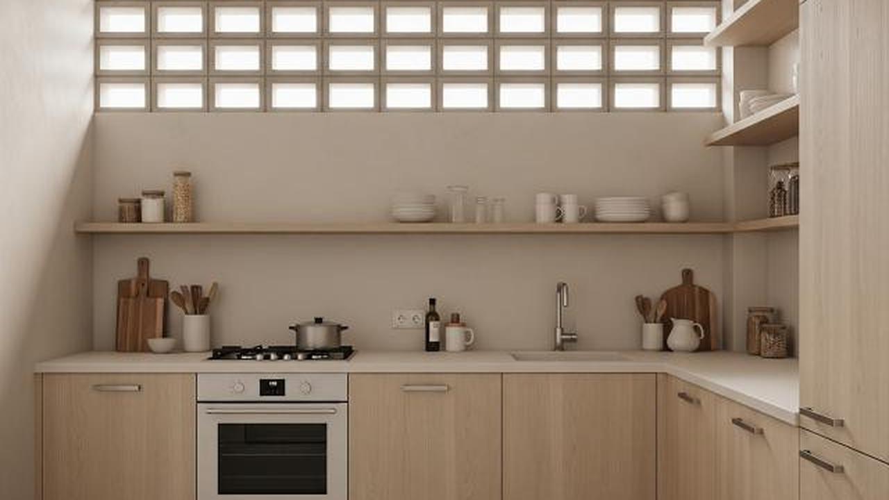 Desain Dengan Lubang Ventilasi (Roster) Modern/Desain Dapur Ukuran 3x3 Meter dengan Pencahayaan Alami (Sumber: gemini.com)