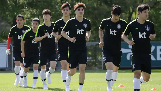 Intip Latihan Skuat Korea Selatan Jelang Piala Dunia 2018
