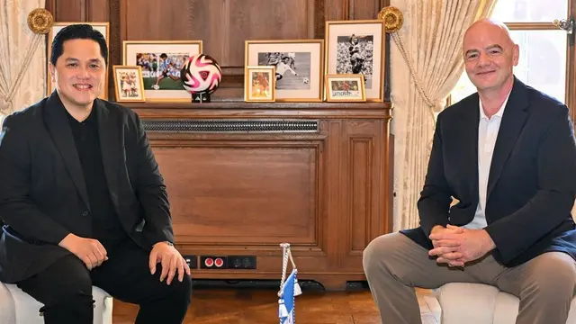 Ketua PSSI, Erick Thohir dan Presiden FIFA, Gianni Infantino.