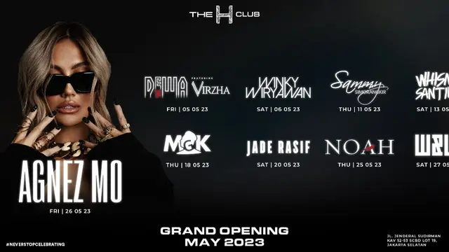 Agnez Mo akan memeriahkan The H Club SCBD