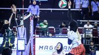 TNI AU Electric lolos ke grand final Livoli Divisi Utama 2025 usai mengalahkan Bank Jatim pada laga terakhir final four putaran kedua.&nbsp;TNI AU menang dramatis 3-2 (19-25, 25-23, 25-18, 14-25, 15-11) di GOR Ki Mageti, Magetan, Kamis (16/10).&nbsp;(foto: PBSI)