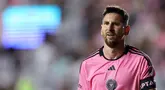 Inter Miami kembali gagal meraih kemenangan dalam laga persahabatan melawan Newell's Old Boys di DRV PNK Stadium, Florida, AS, Kamis (15/2/2024) waktu setempat.  (AFP/Megan Briggs)