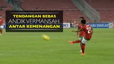 Video tendangan bebas Andik Vermansah antar kemenangan Timnas Indonesia atas Singapura di Piala AFF 2012.