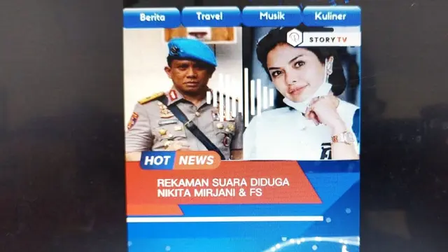 rekaman suara percakapan yang diduga artis Nikita Mirzani dengan seorang pria yang diduga dalam narasi adalah Ferdy Sambo.