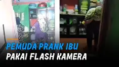 Sang ibu tampak kesal sekaligus malu usai tahu dirinya dikerjai anaknya.