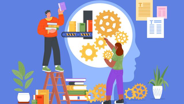 Ilustrasi pendidikan, belajar, ilmu, wawasan